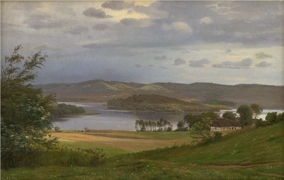 Jütländische Seelandschaft bei Laven by Harald Frederik Foss, Juli 1874