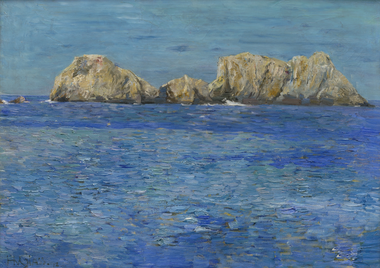 Artwork by Hermann von Glass, Felsen im Meer, Made of Oil on canvas