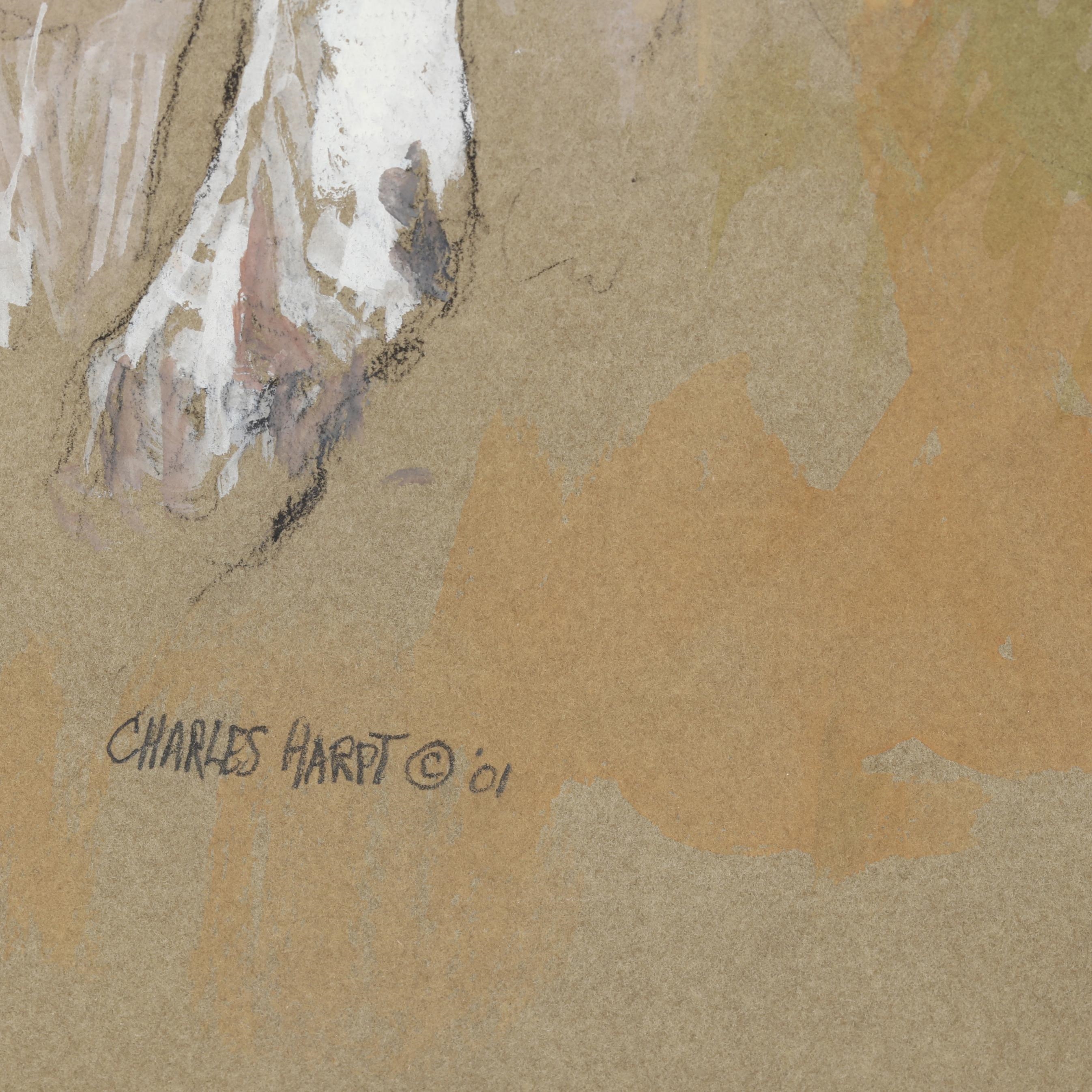 Artwork by Charles Harpt, American Foxhounds, Made of Mixed media on paper