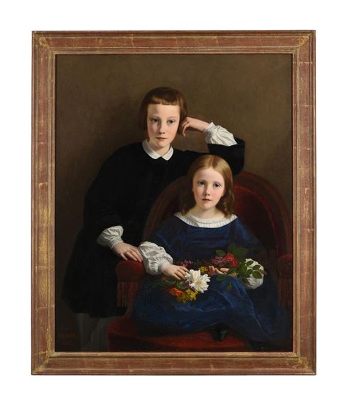 Emile Signol | PORTRAIT OF TWO GIRLS (1850) | MutualArt