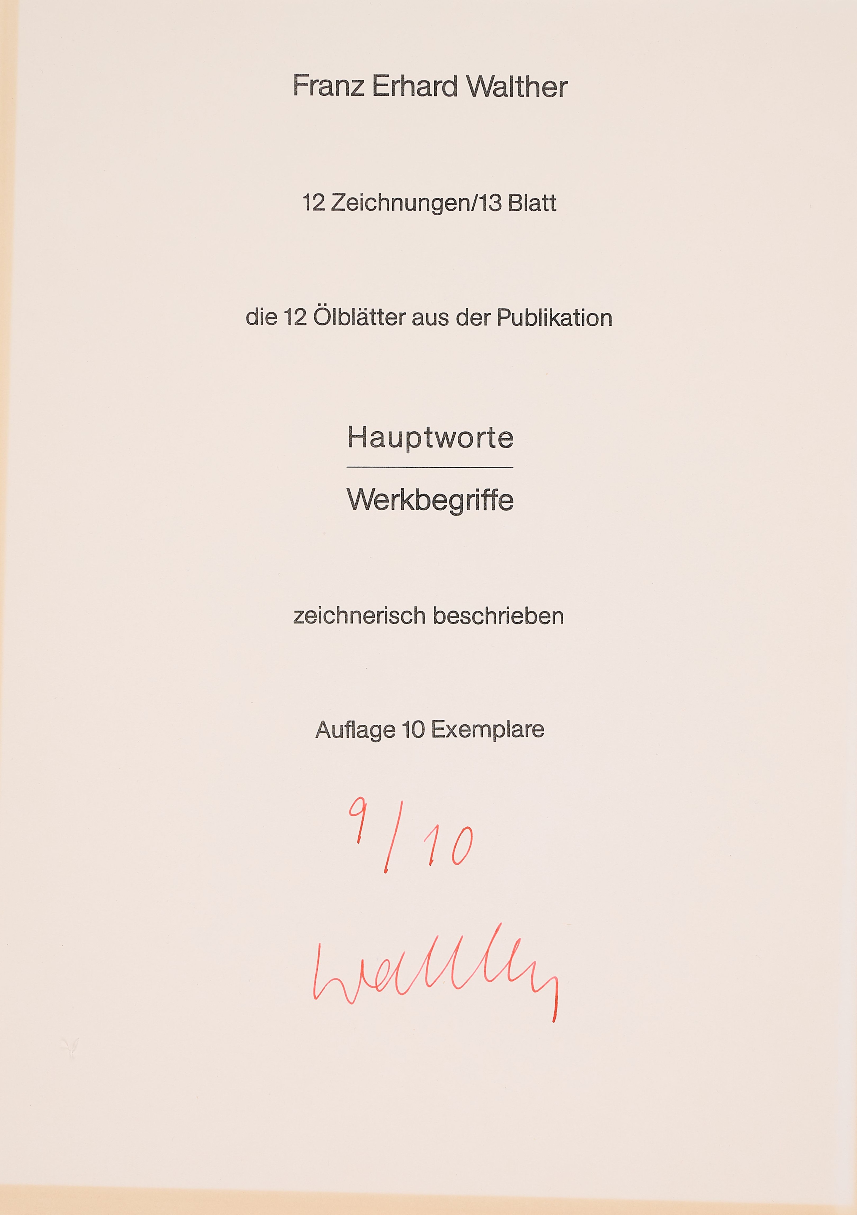 Artwork by Franz Erhard Walther, Hauptworte / Werkbegriffe, Made of gouache over graphite on vellum (12)