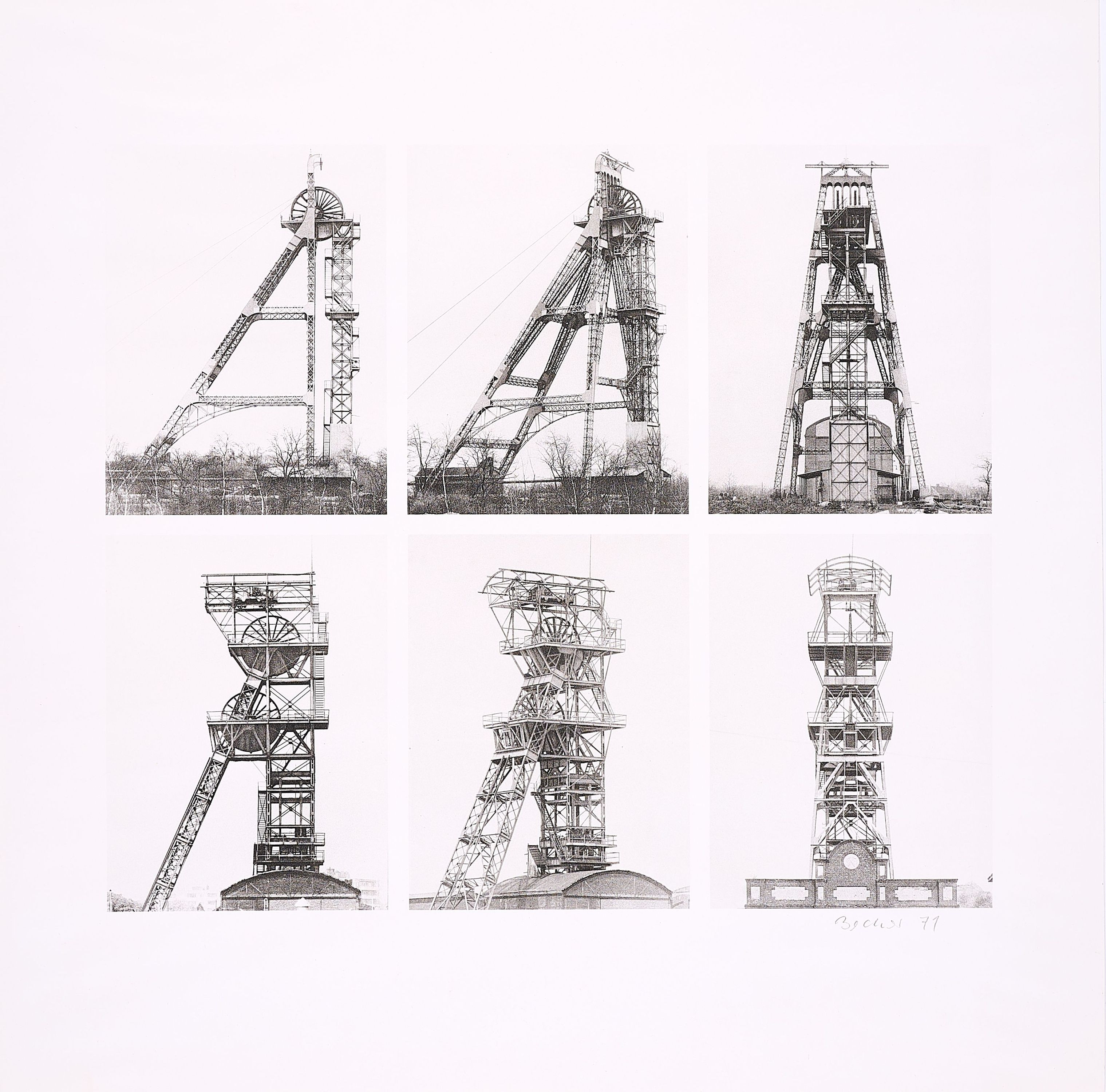 Artwork by Bernd & Hilla Becher, Förderturm, Made of Offset lithograph on thin card