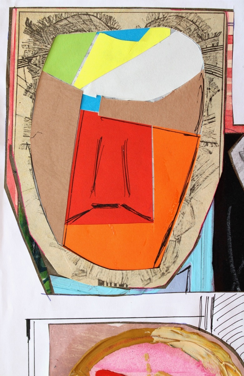 Artwork by Peteris Taukulis, Face No. 16, Made of mixed media on paper