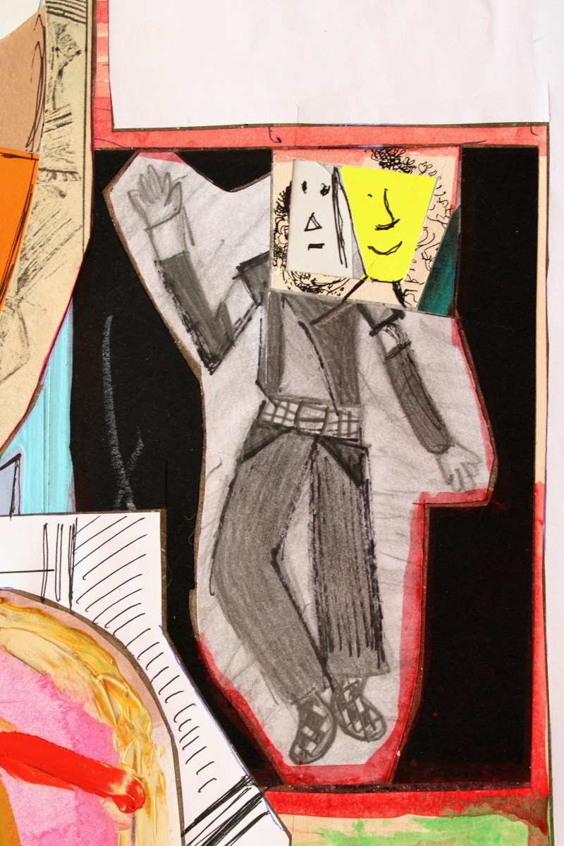 Artwork by Peteris Taukulis, Face No. 16, Made of mixed media on paper