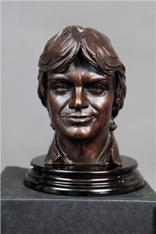 1 bronze sculpture of the face of Claude François - Jean-baptiste Seckler