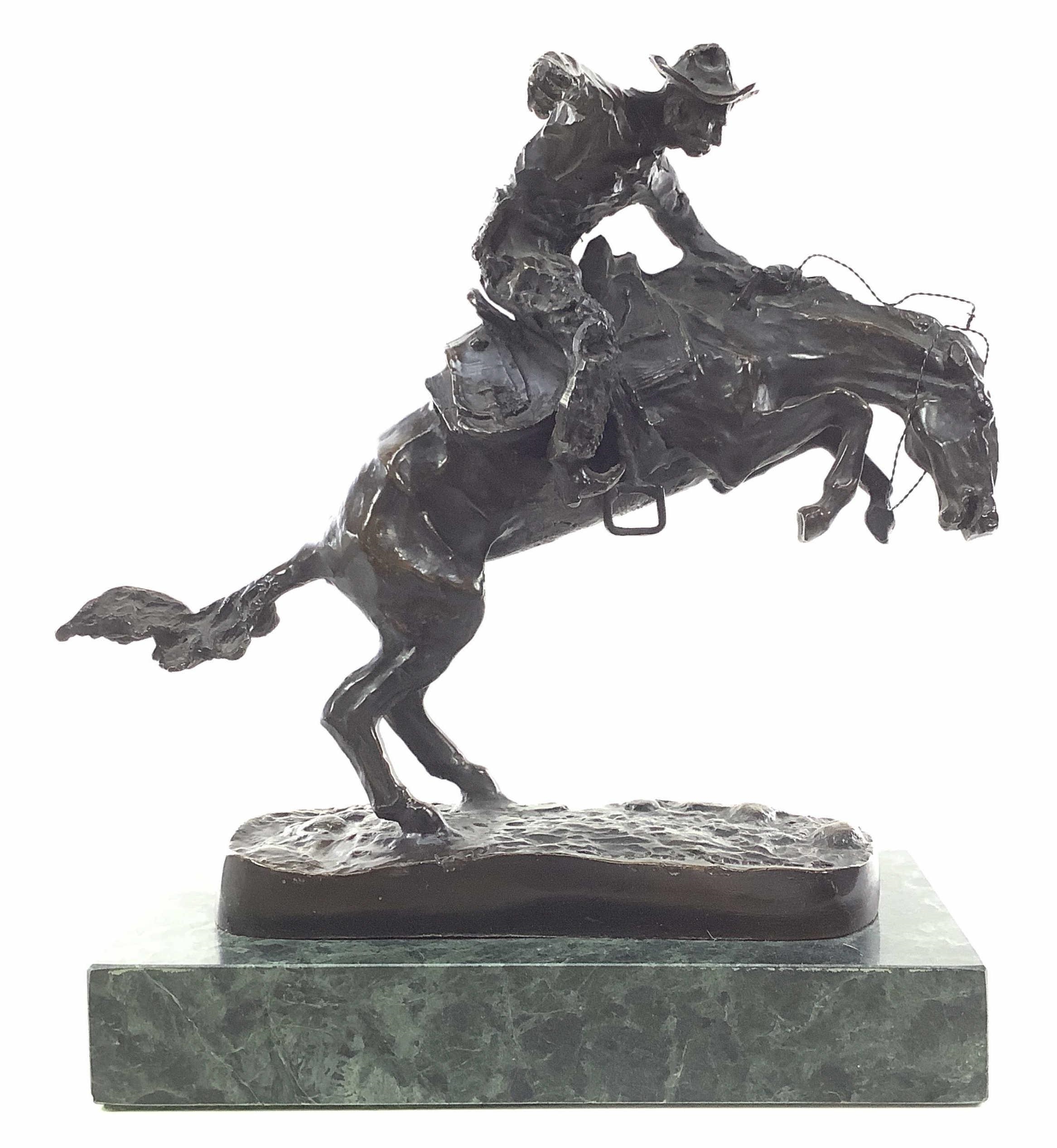 Frederic Remington Bronco Buster Bronze Sculpture MutualArt