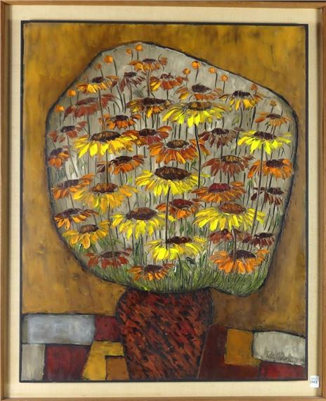 Yellow Daisy by Tilde Pedersen, dated 1970