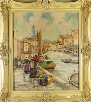 Untitled: Bustling Harbour Scene - Walter Bohnefeld