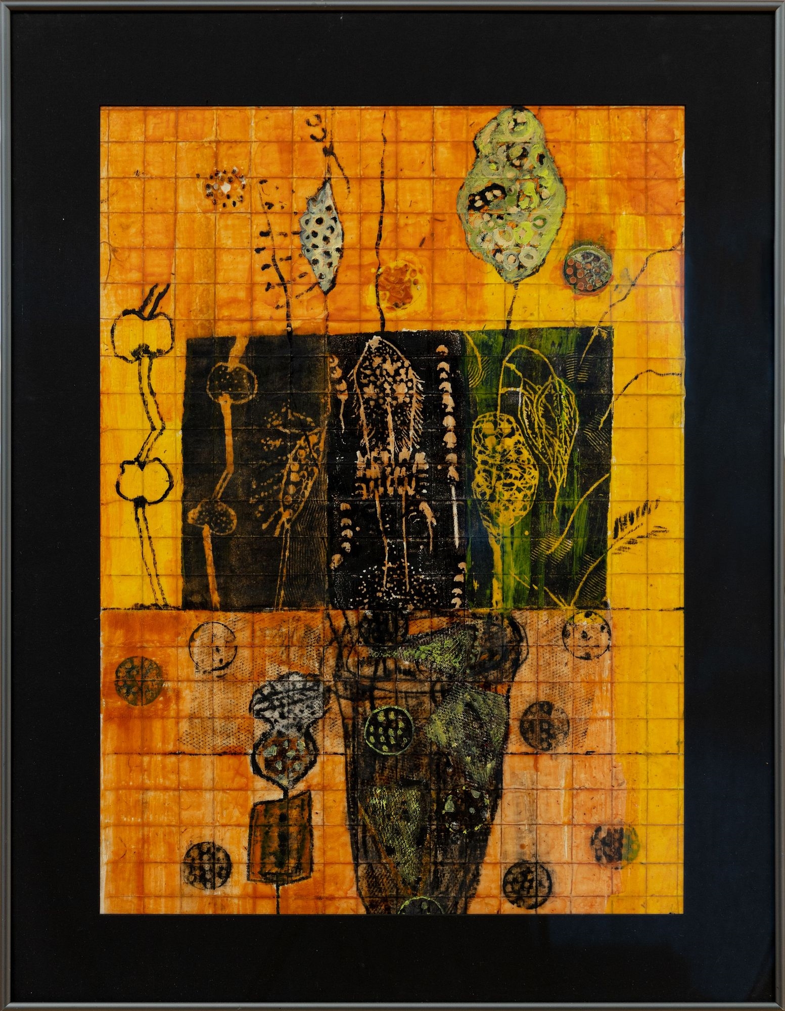 Artwork by Angela Dickerson, Haeckers Net, Made of Encaustic & oil