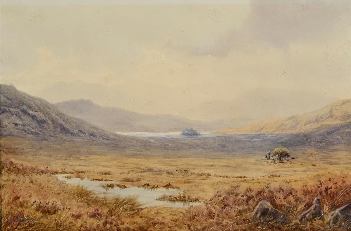 Henry Albert Hartland | At Work on the Bog (1883) (1883) | MutualArt