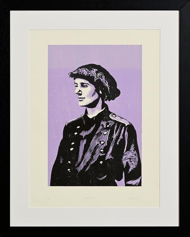 Artwork by Declan Byrne, Countess Markievicz, Made of woodcut