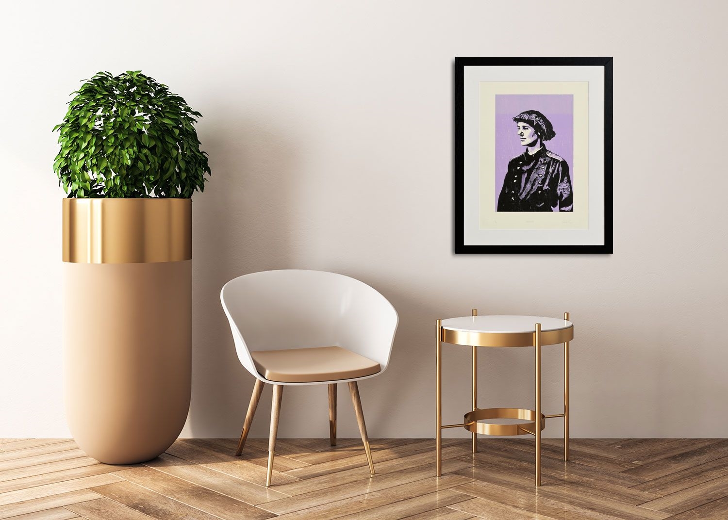 Artwork by Declan Byrne, Countess Markievicz, Made of woodcut