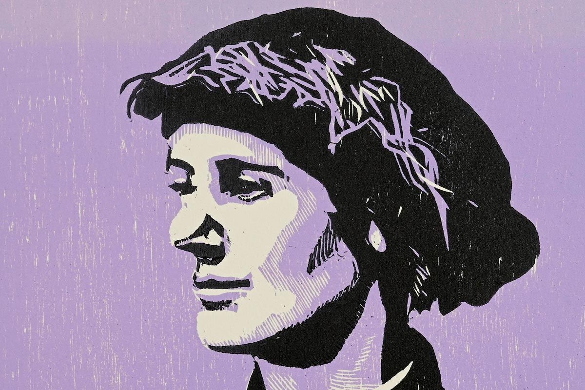 Artwork by Declan Byrne, Countess Markievicz, Made of woodcut
