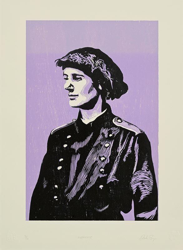 Artwork by Declan Byrne, Countess Markievicz, Made of woodcut