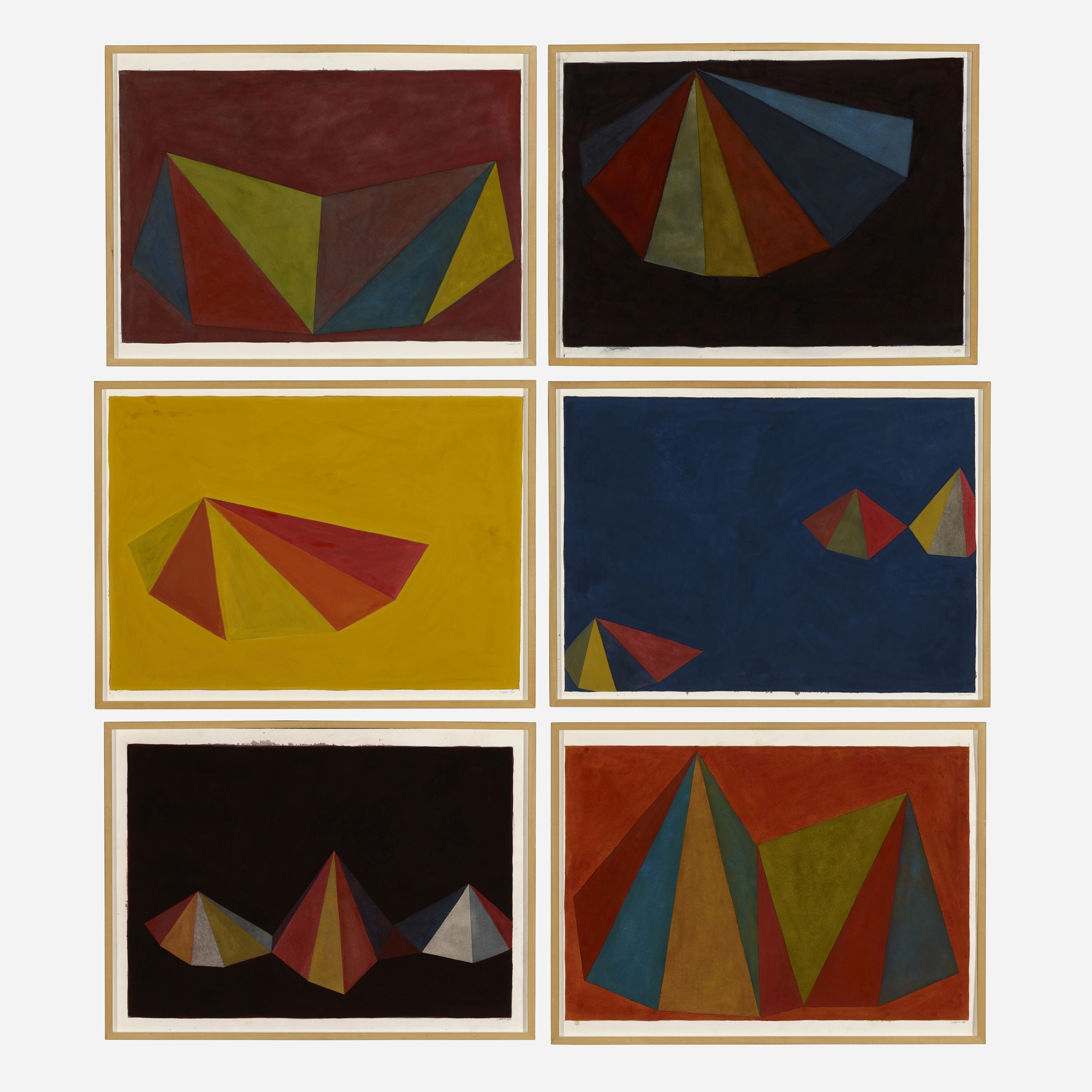 Sol LeWitt | Asymmetrical Pyramids (six works) | MutualArt