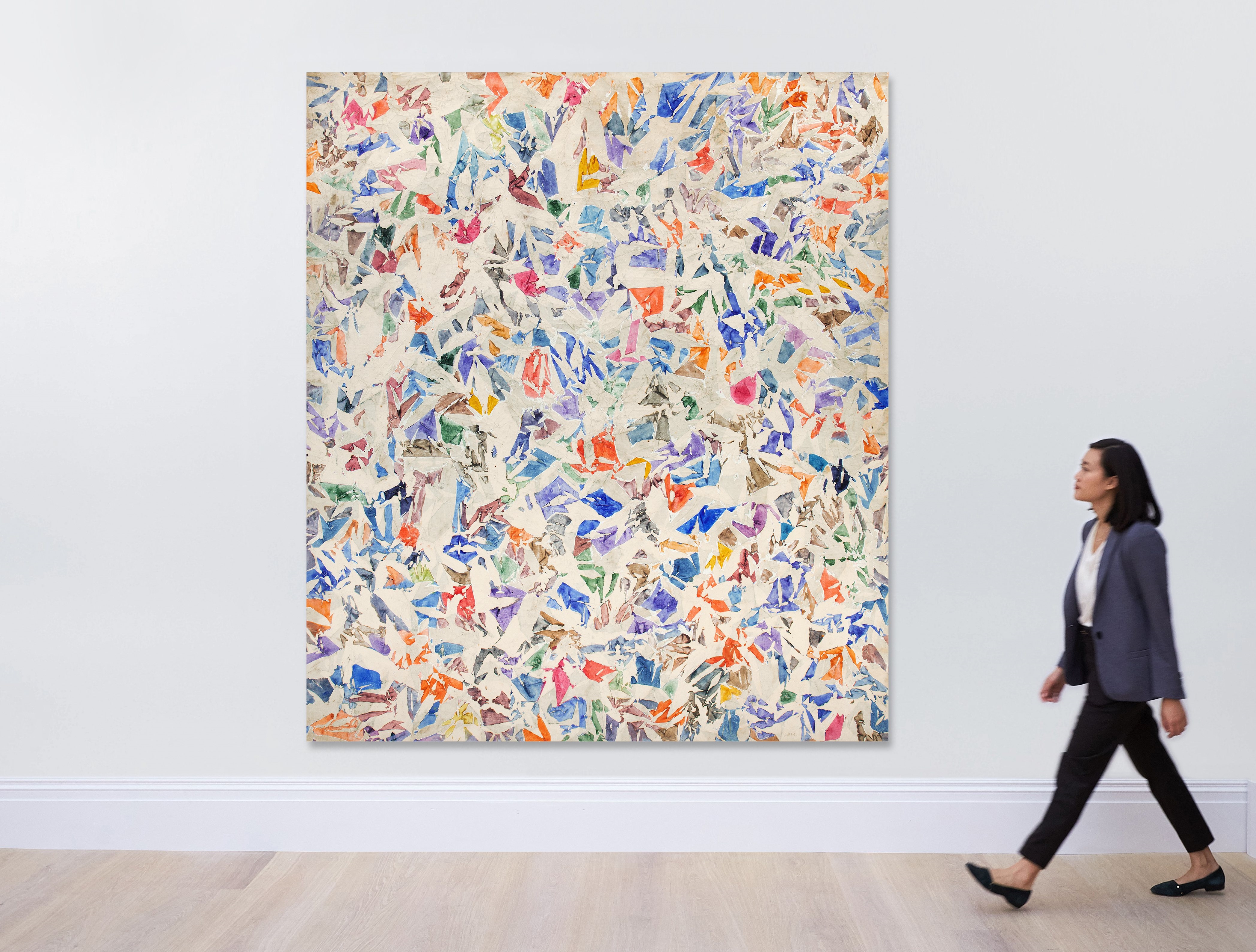 Artwork by Simon Hantaï, Blancs, Made of acrylic on canvas