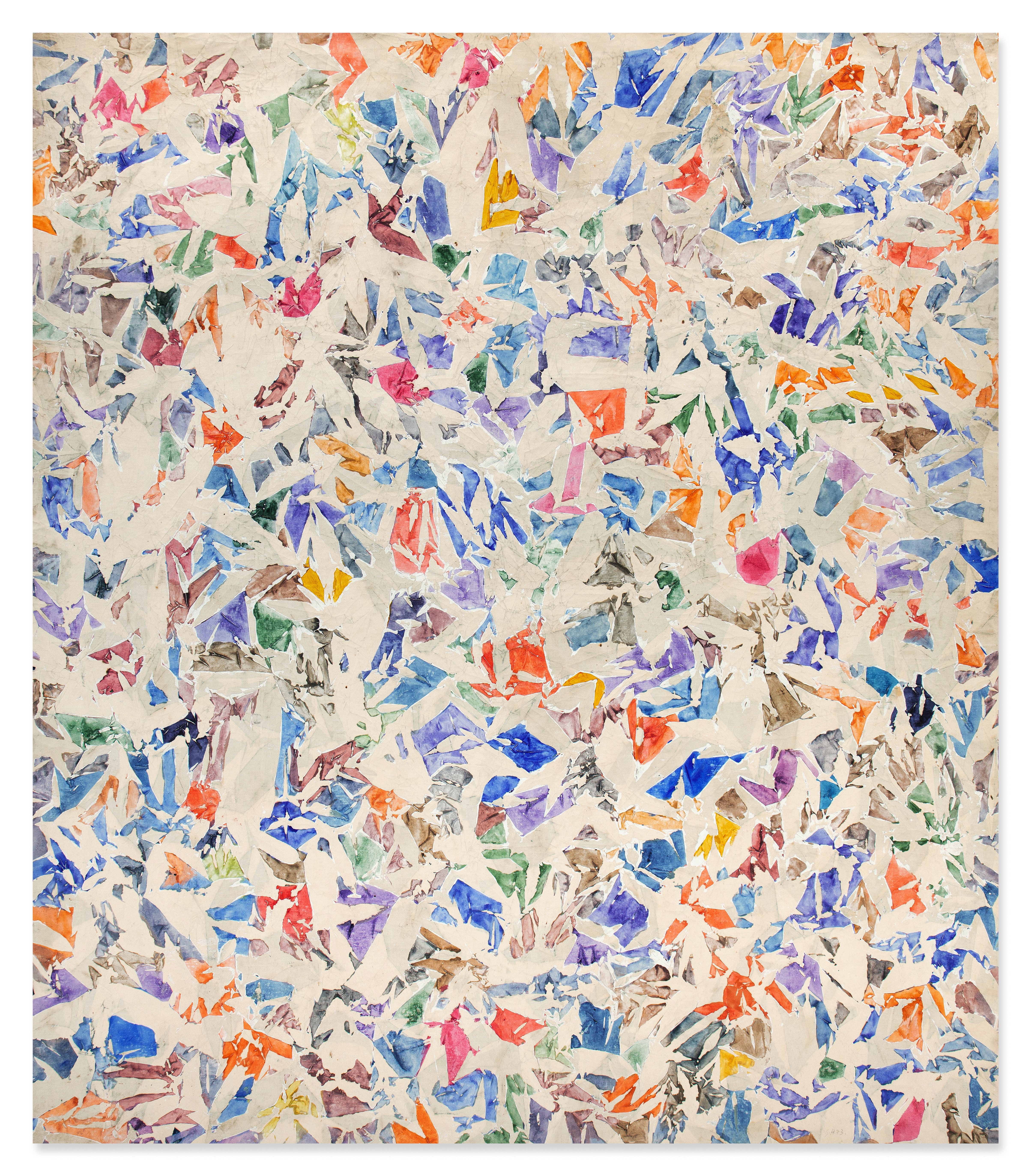 Artwork by Simon Hantaï, Blancs, Made of acrylic on canvas