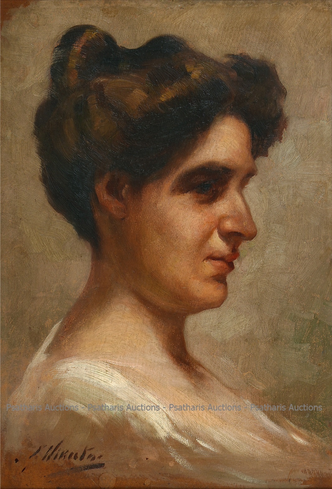 Portrait of a woman by Spyridon Vikatos