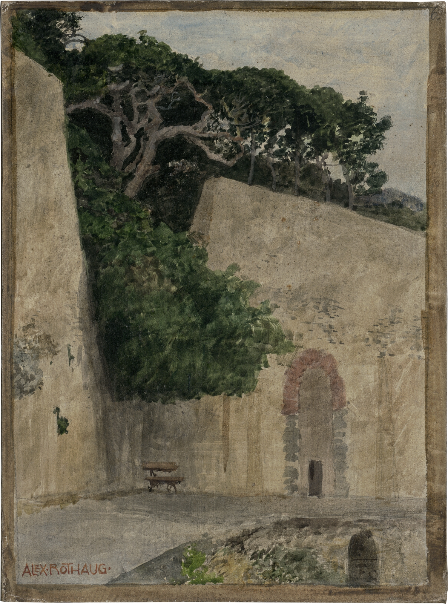 Straße auf Mallorca mit Pinie by Alexander Rothaug, Um 1912