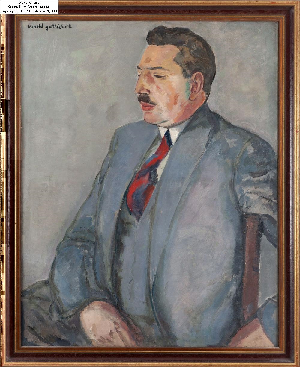 Artwork by Leopold Gottlieb, Portret Ericha Cohna, Made of oil/canvas