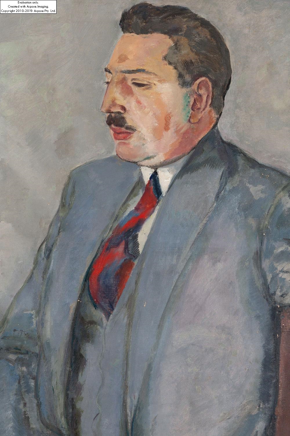 Artwork by Leopold Gottlieb, Portret Ericha Cohna, Made of oil/canvas