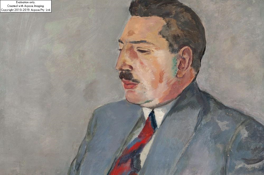 Artwork by Leopold Gottlieb, Portret Ericha Cohna, Made of oil/canvas