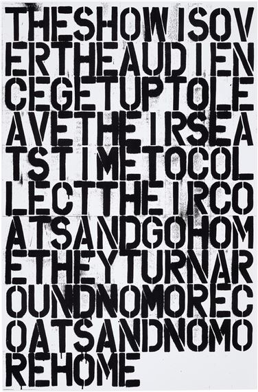 Untitled (The Show Is Over) by Felix González-Torres, Christopher Wool, 1993