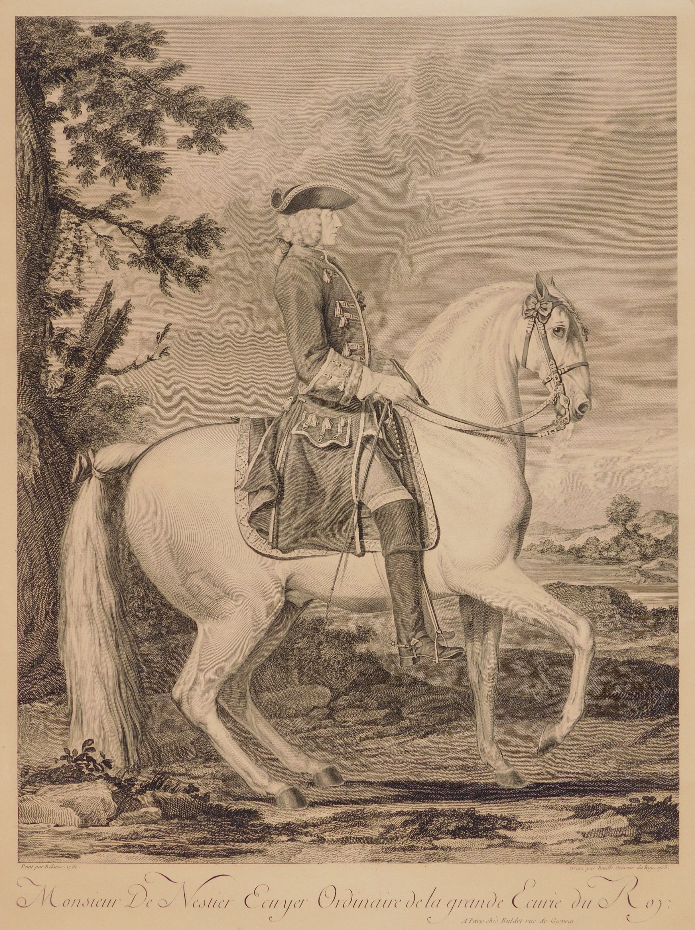 Equestrian portrait of Louis XIII of France Drawing by Pierre