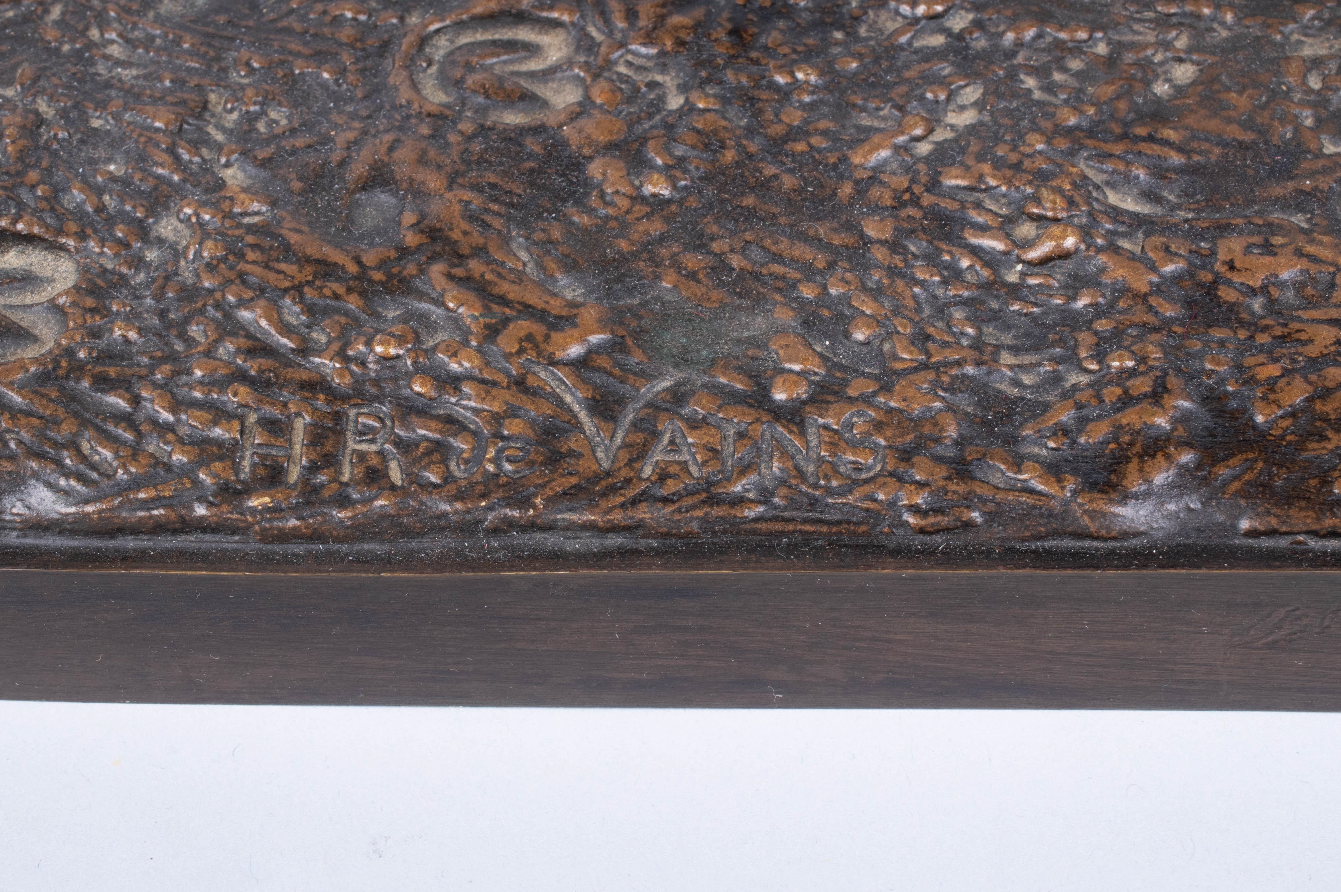 Artwork by H.R. de Vains, BRONZE GROUP OF JOCKEY ON RUNNING HORSE, Made of BRONZE