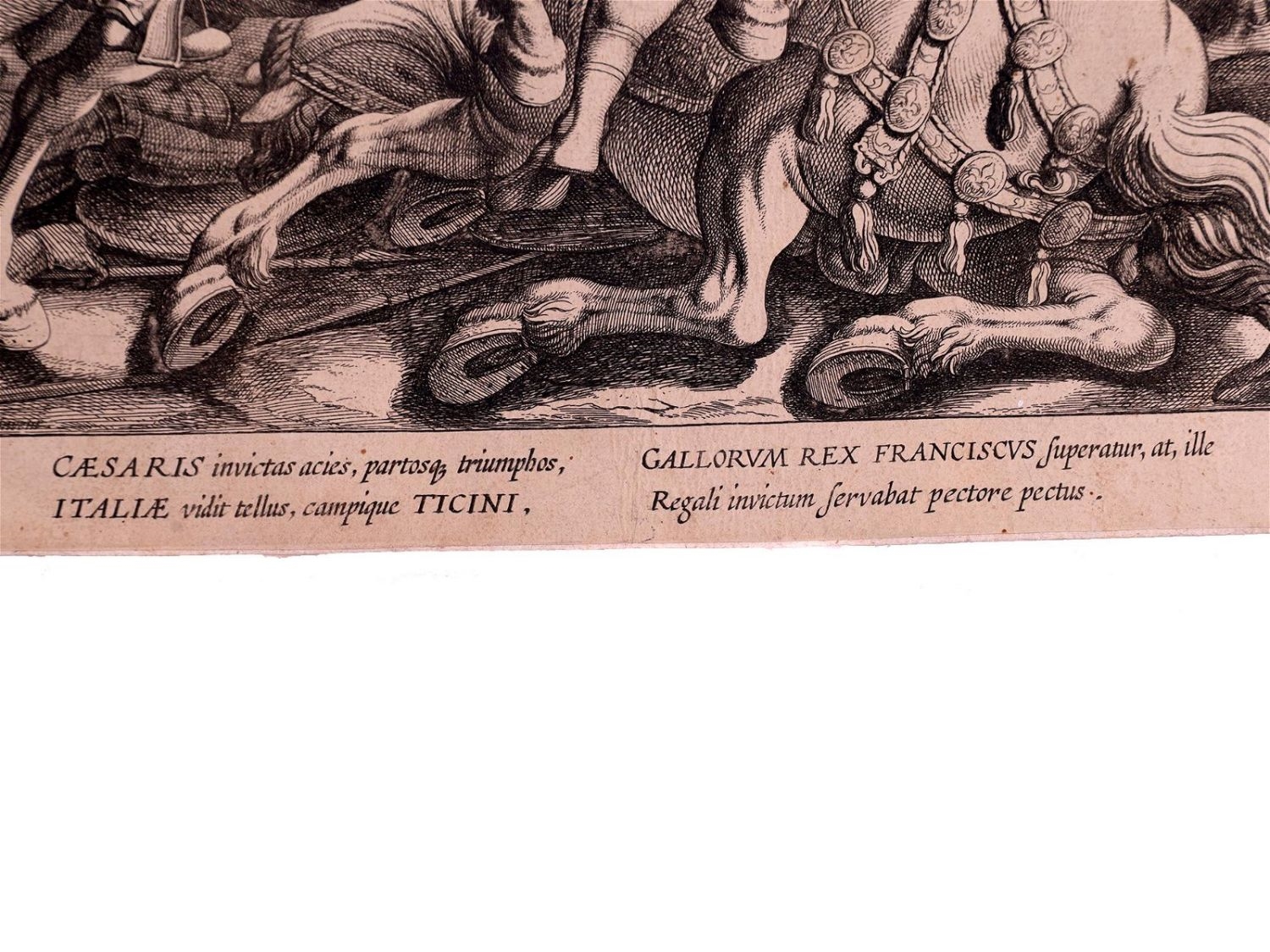 Artwork by Antonio Tempesta, The scene of a battle between French and Spanish troops that happened as a part of the Italian War (1536-1538), Made of etching