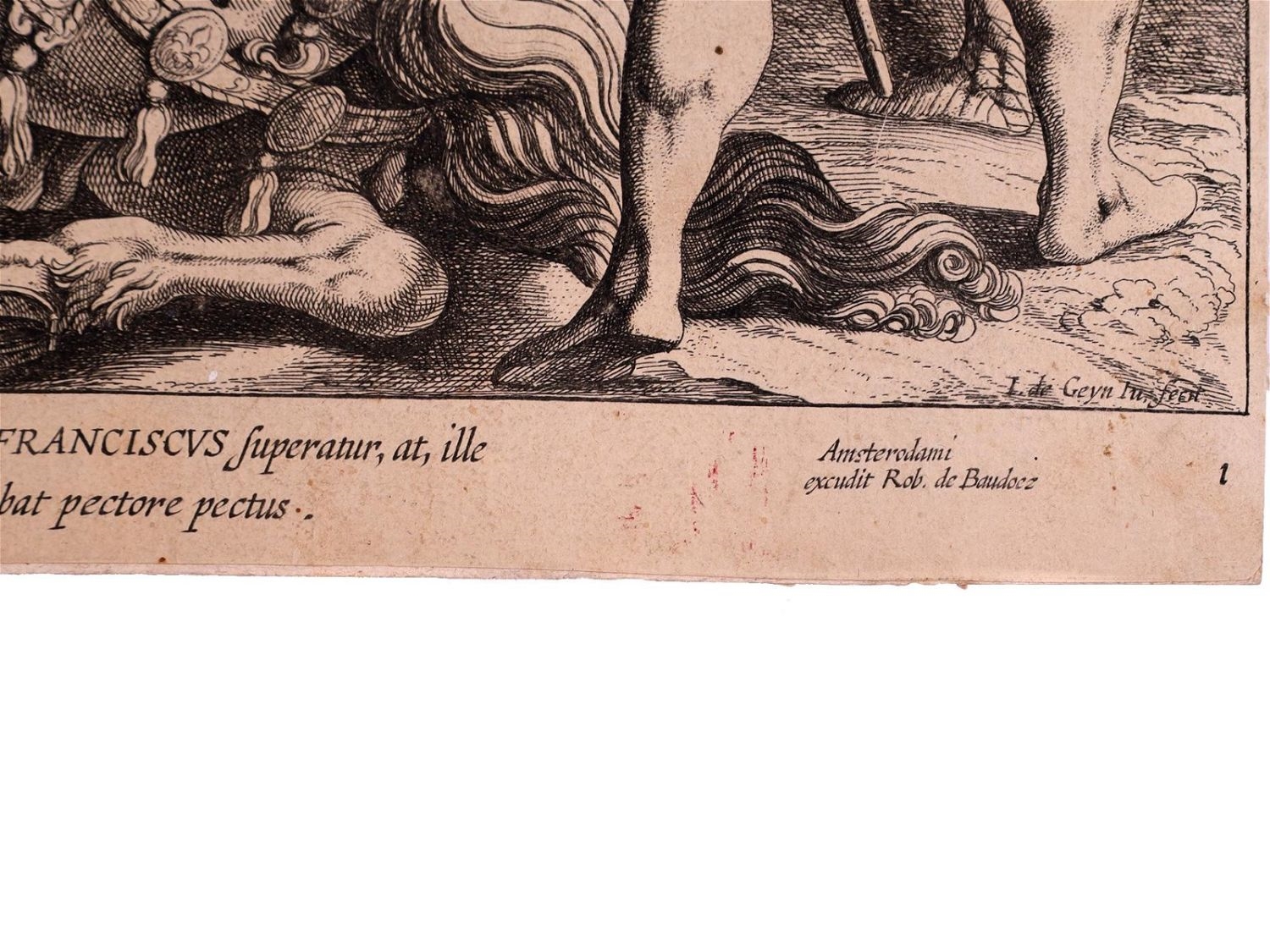 Artwork by Antonio Tempesta, The scene of a battle between French and Spanish troops that happened as a part of the Italian War (1536-1538), Made of etching