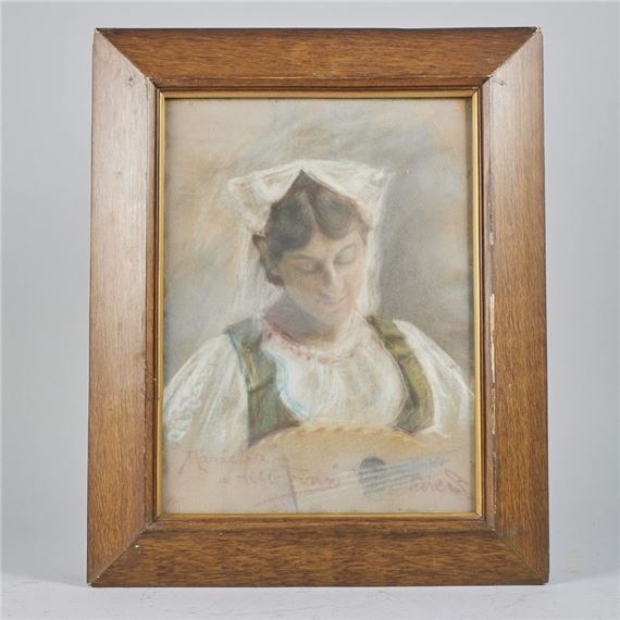 "Mariella", kvinna med luta by Francisco Diaz Scotto