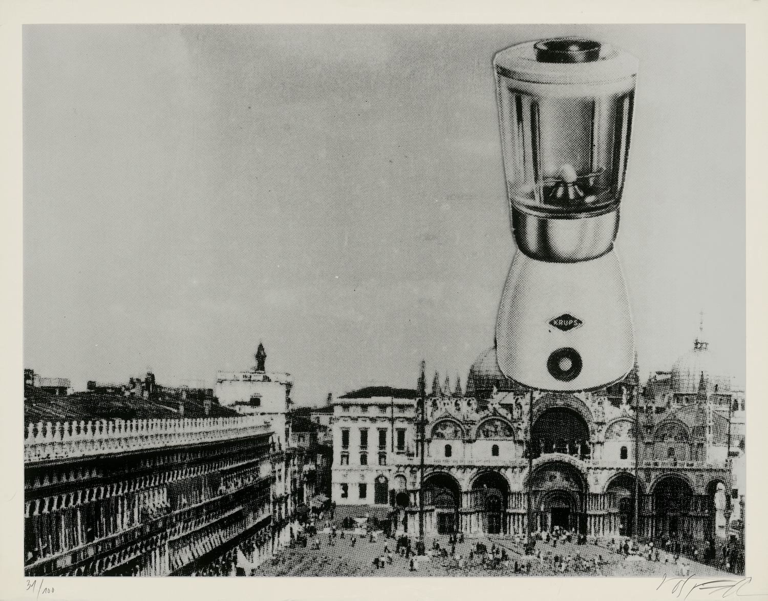 Artwork by Wolf Vostell, San Marco Venezia, Made of Siebdruck auf glattem Velin