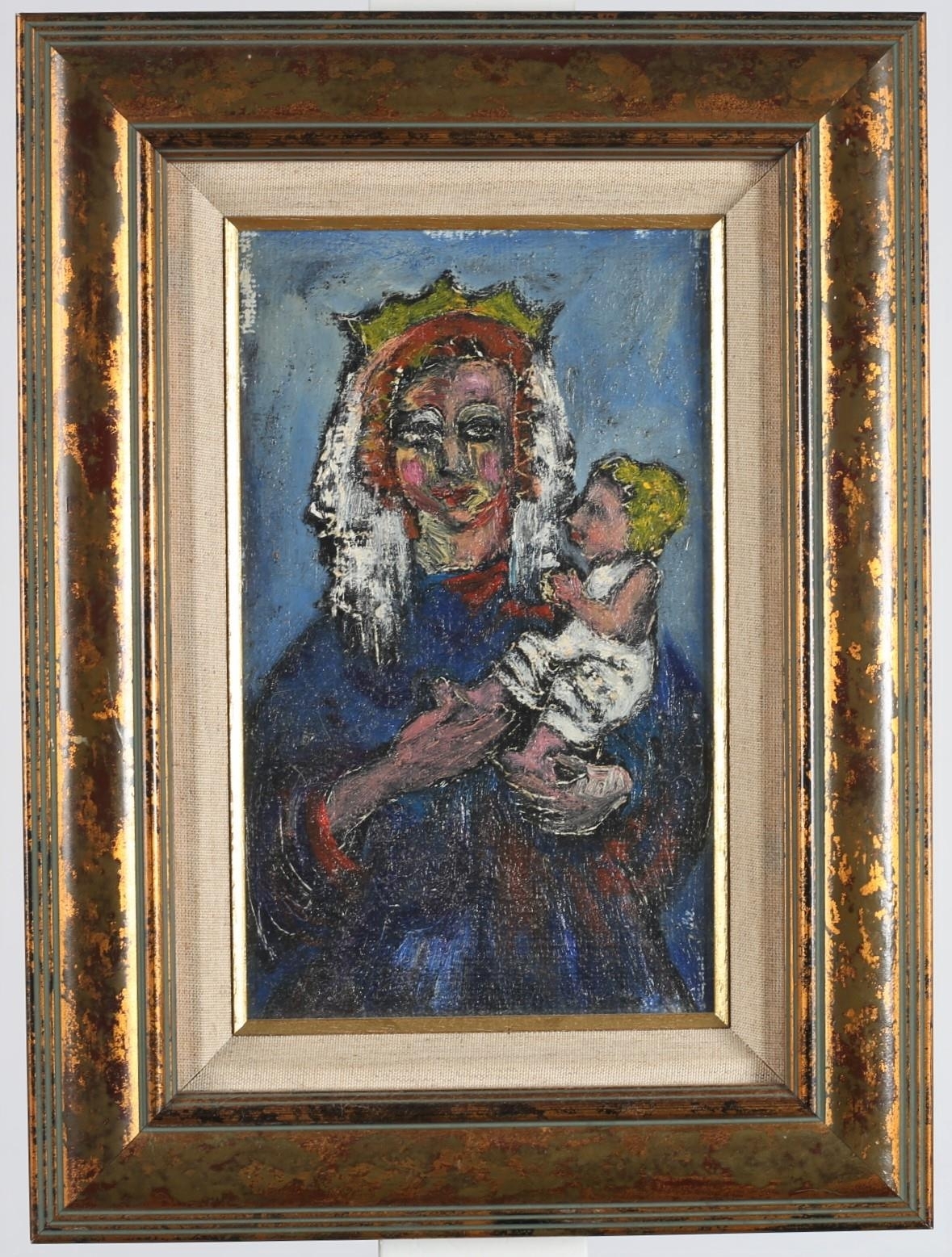 Artwork by Kate Hennessy, Madonna and Child, Made of Oil on board