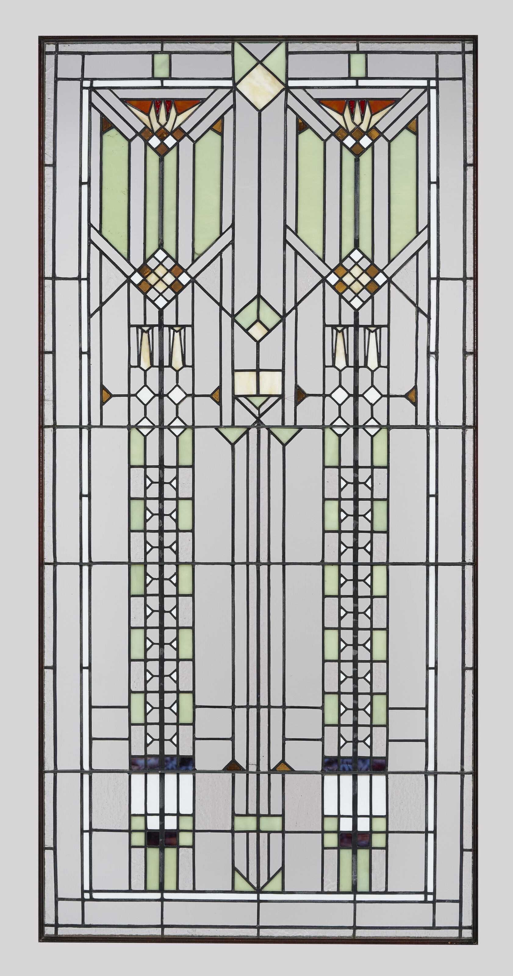 Frank Lloyd Wright LARGE CENTRAL WINDOW FROM THE STAIR LANDING, JAY