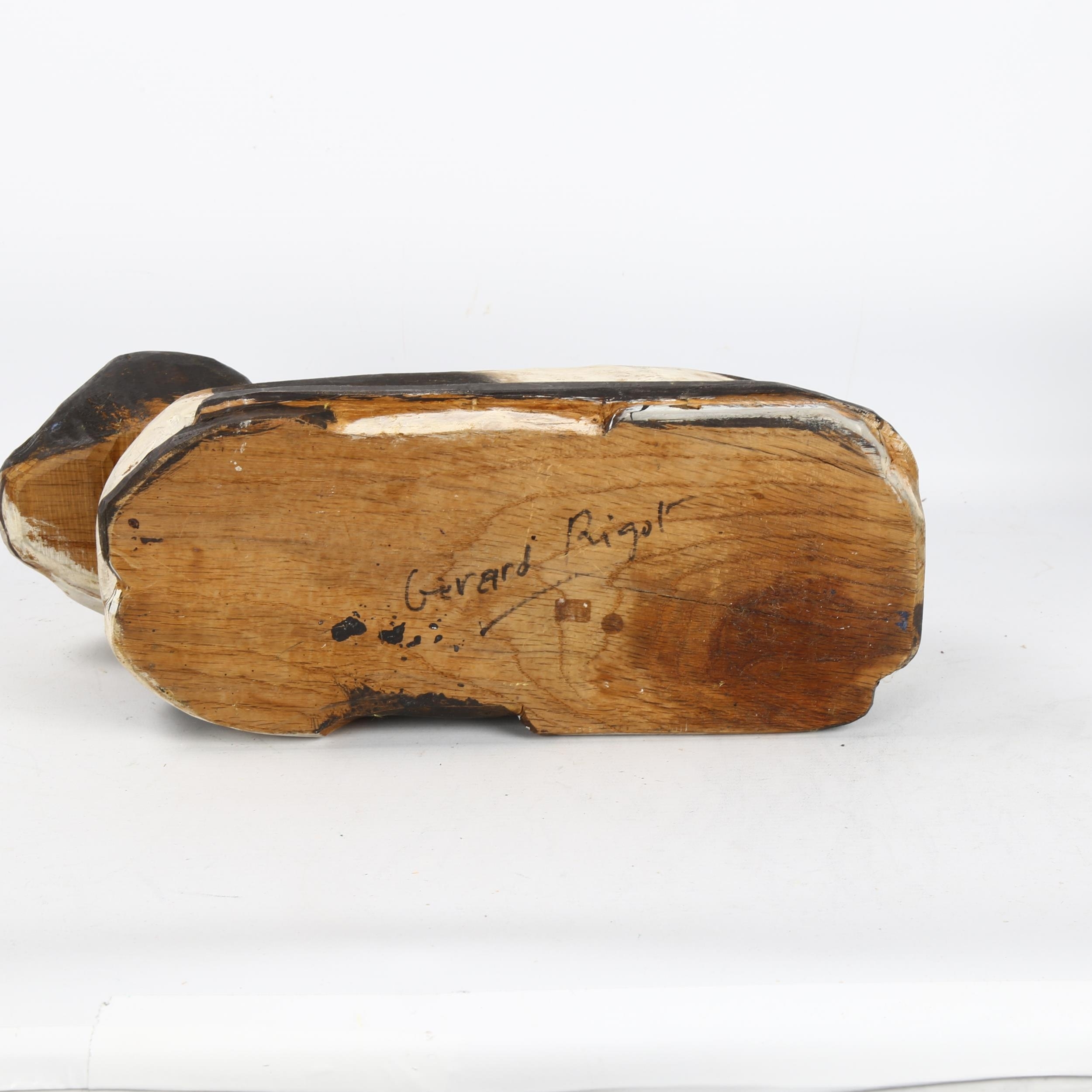 Gerard Rigot | a wood carved and painted cat | MutualArt