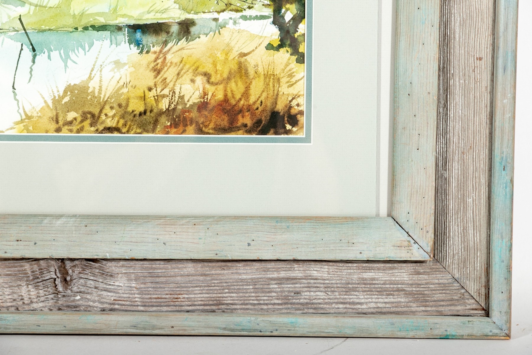 Artwork by Floyd G. Harness, Rural House By A River, Made of watercolor on paper