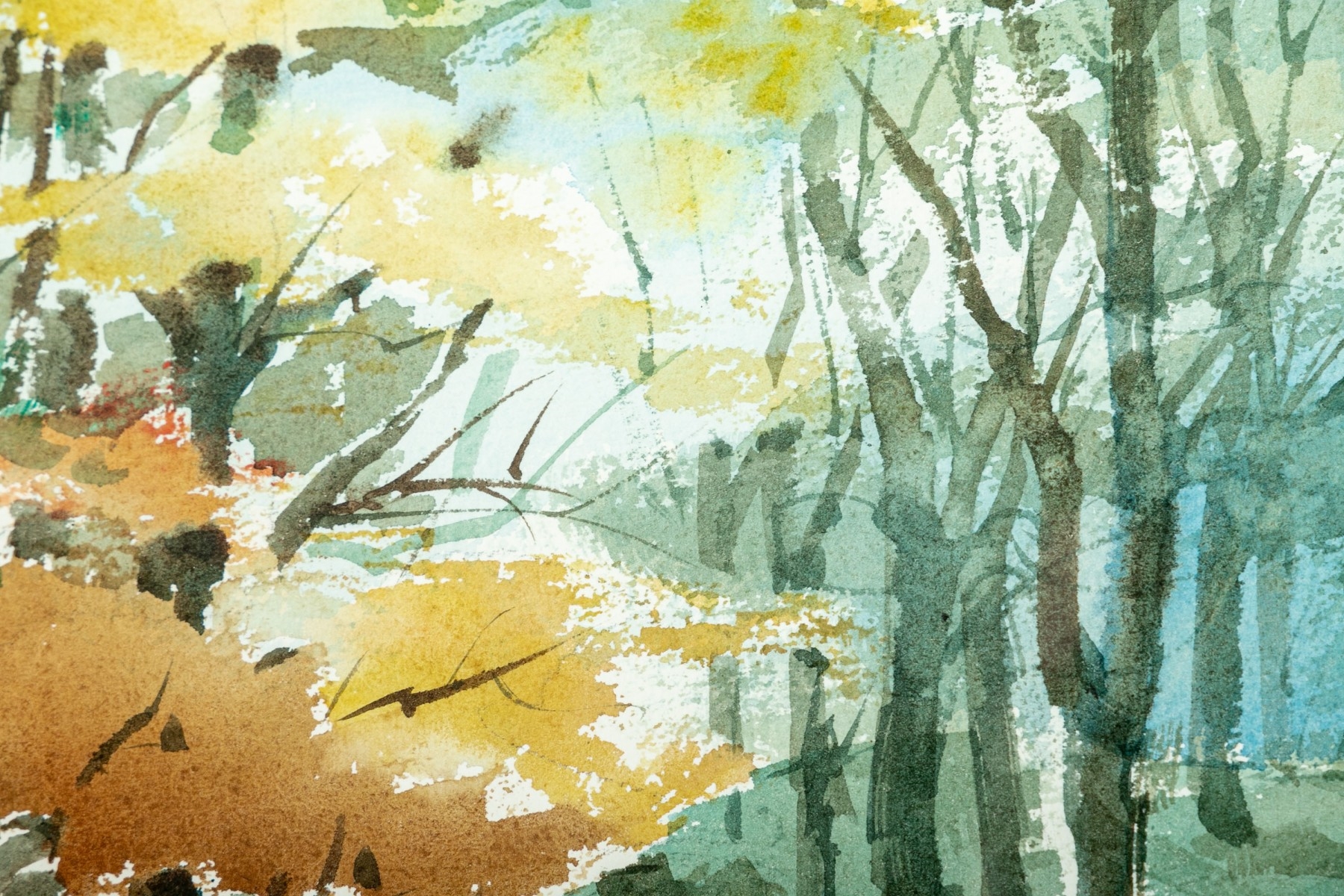 Artwork by Floyd G. Harness, Rural House By A River, Made of watercolor on paper