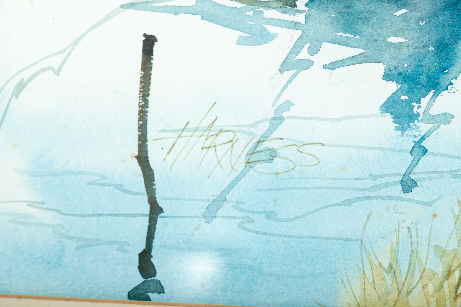 Artwork by Floyd G. Harness, Resting Sailboat, Made of watercolor on paper