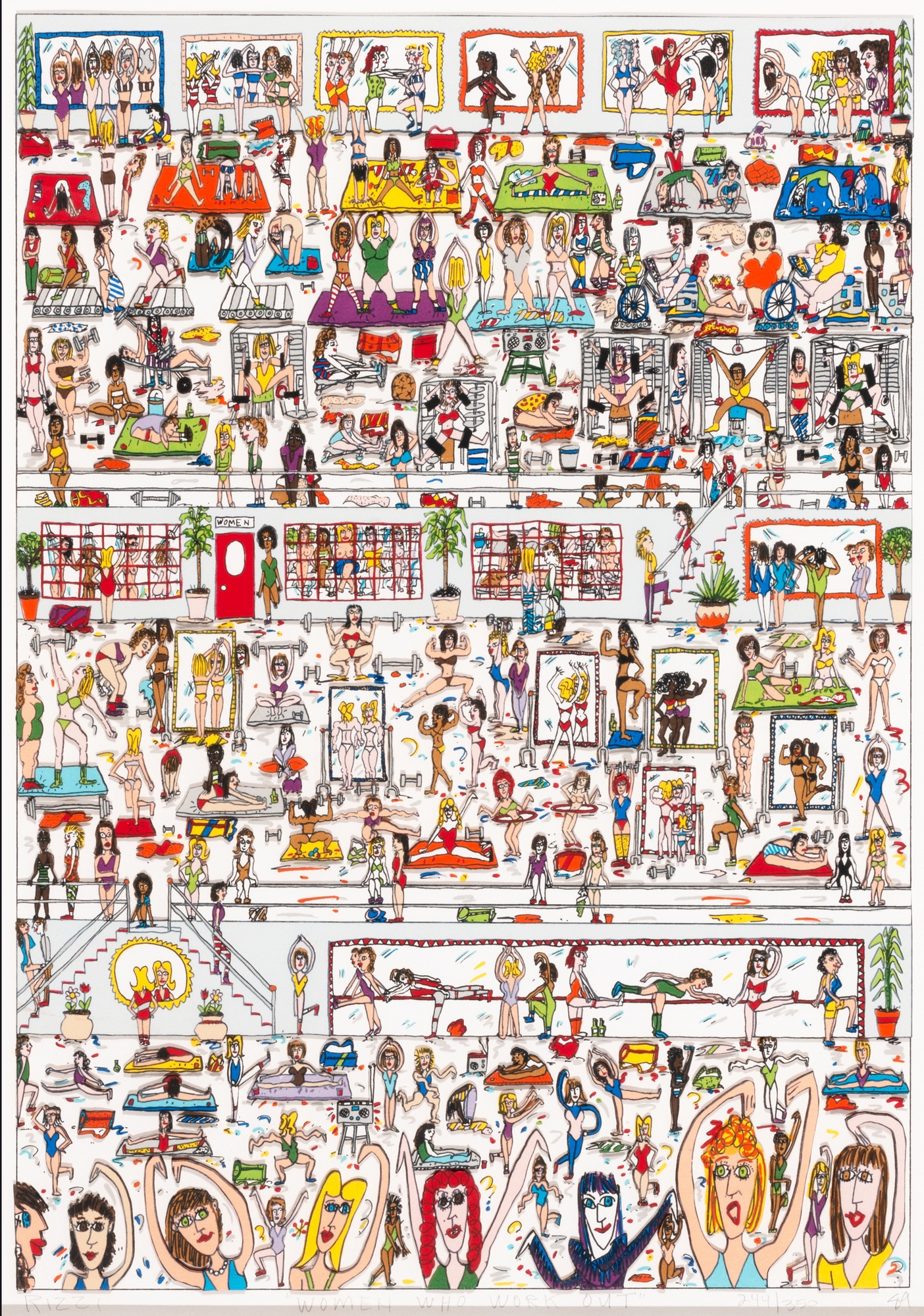 Women Who Work Out by James Rizzi, 1989