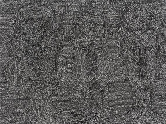 Trois visages de face by Gérard Sendrey, 1999