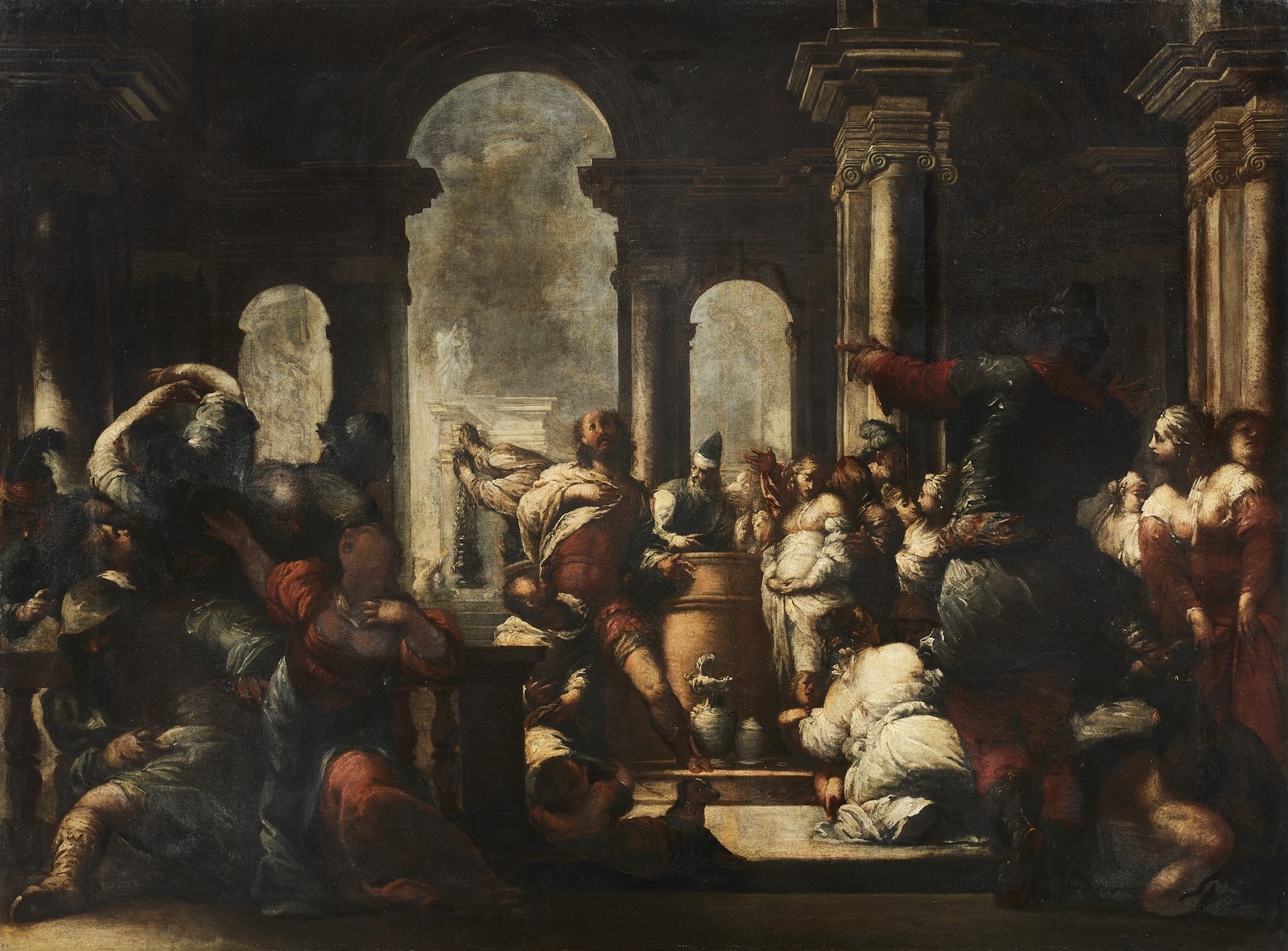 The sacrifice of Jephthah by Sebastiano Mazzoni