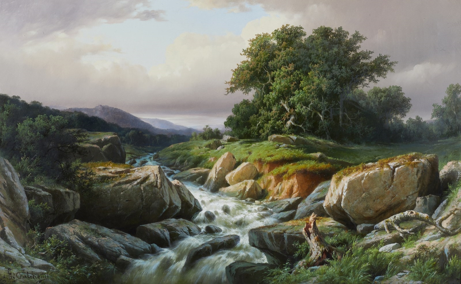 Giuseppe Falchetti | River landscape | MutualArt