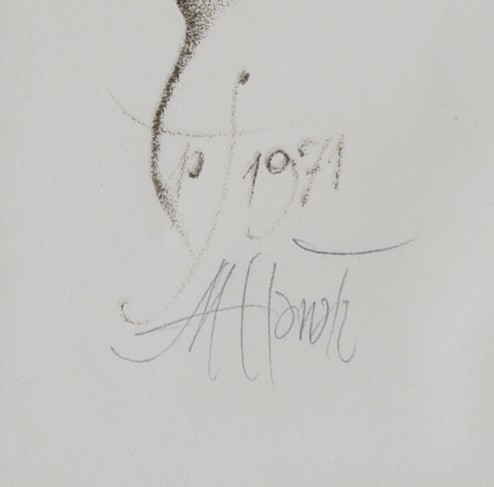 Artwork by Mirko Hanák, Dívka a motýl.