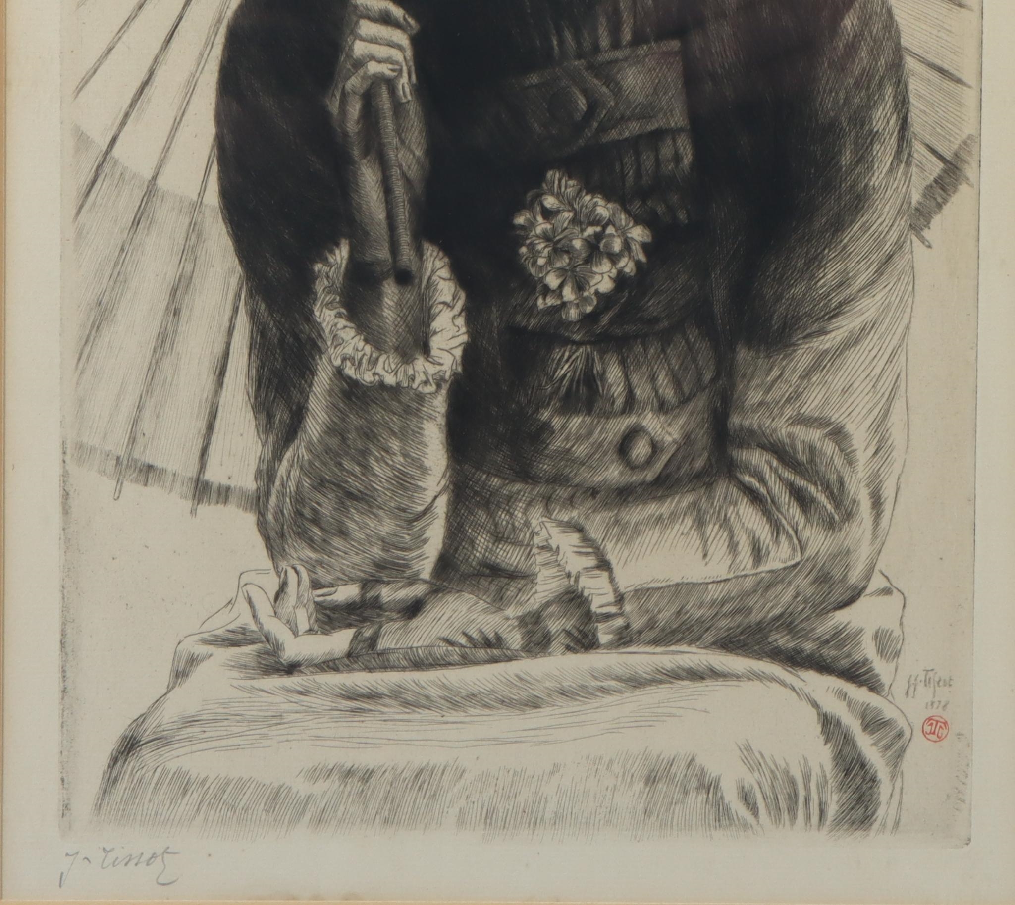 James Jacques Joseph Tissot | Portrait of a young lady and her parisol ...
