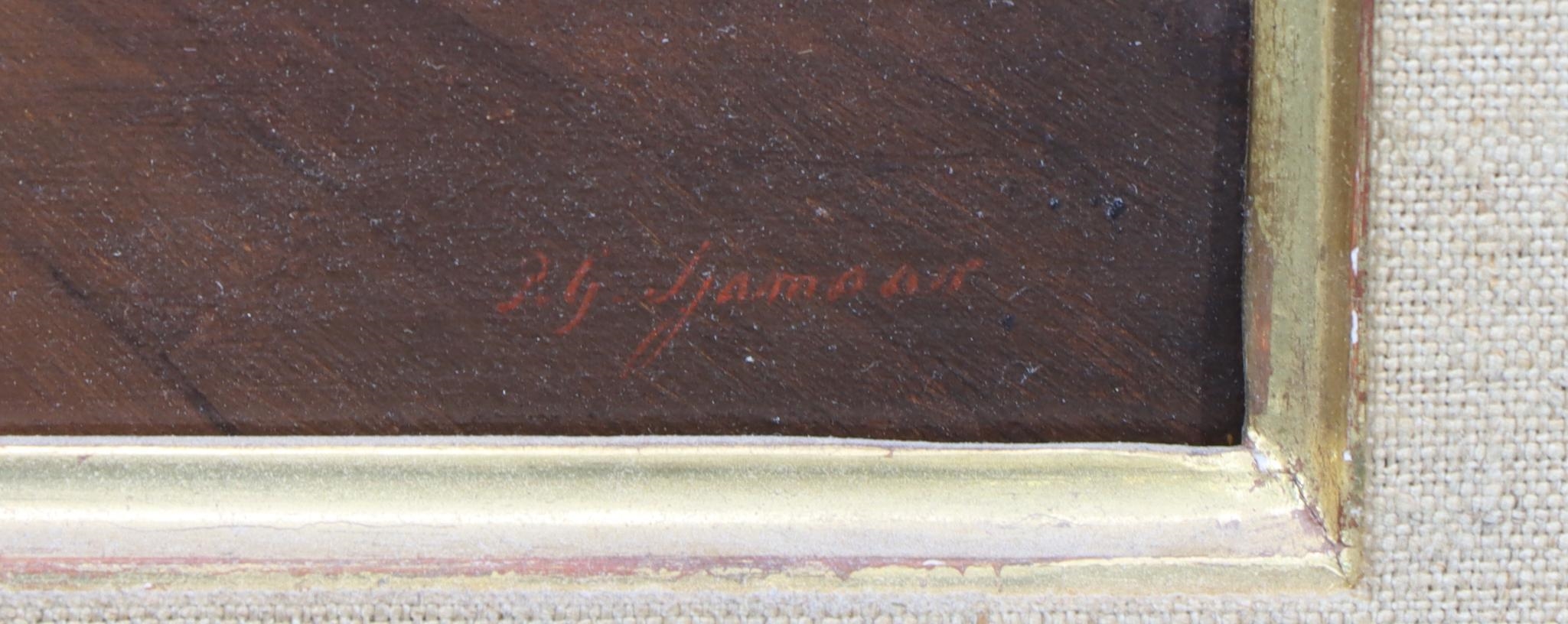 Artwork by Pieter Geerard Sjamaar, Interior tavern scene with dancers and revelers, Made of Oil on panel