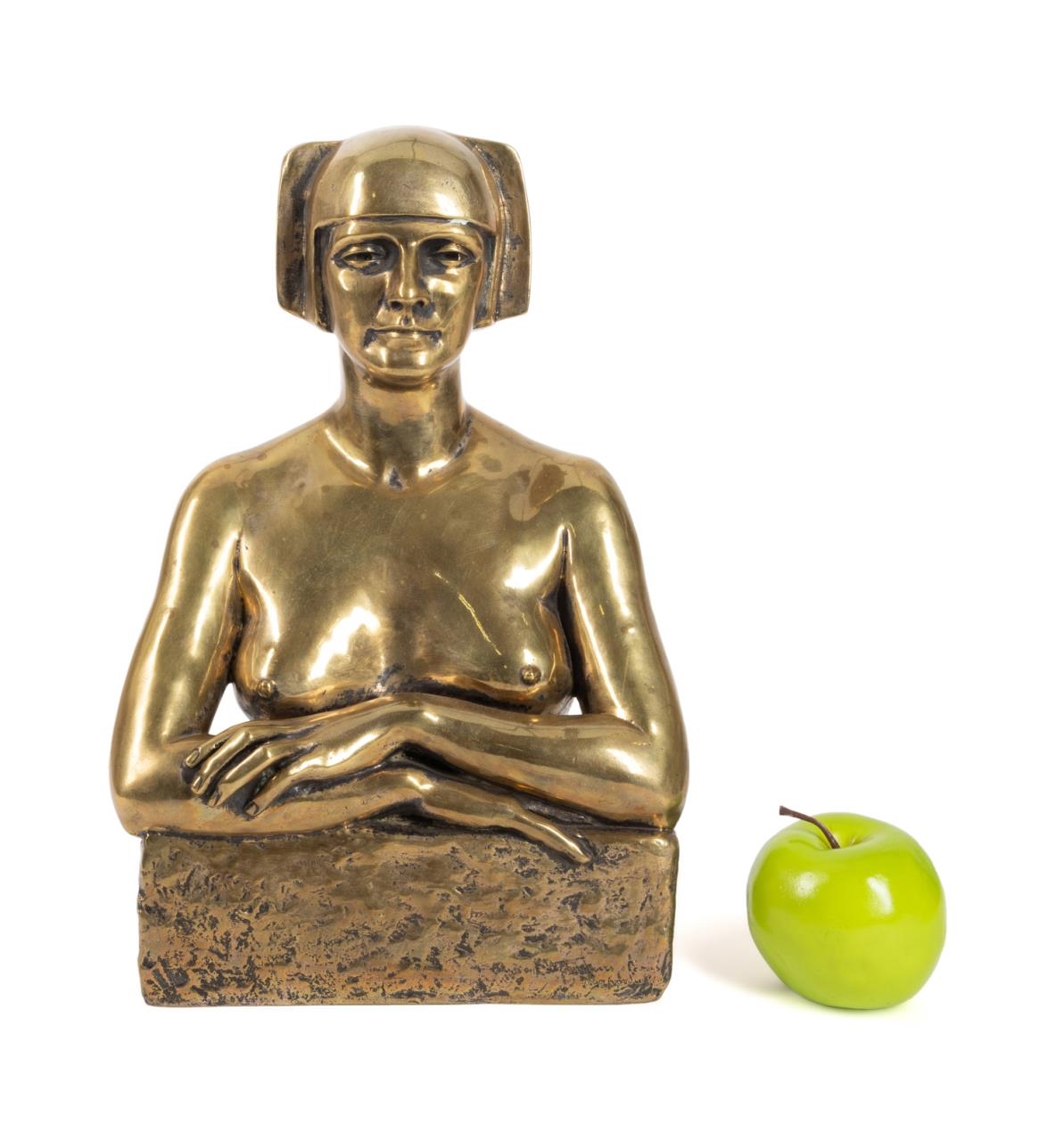 Artwork by Anna Semenoff, ART DECO BRONZE NUDE, Made of polished cast bronze