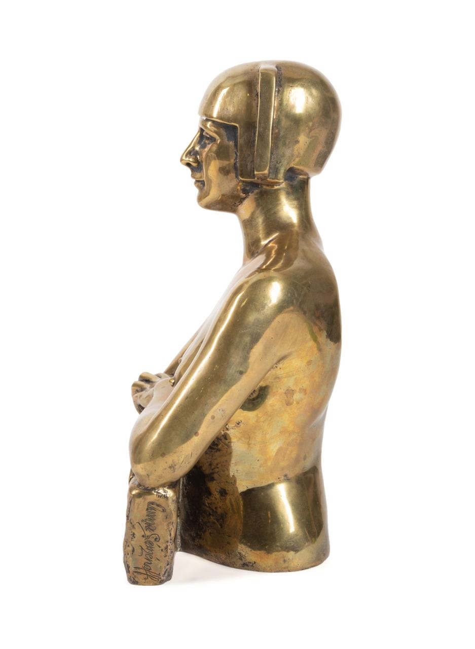 Artwork by Anna Semenoff, ART DECO BRONZE NUDE, Made of polished cast bronze