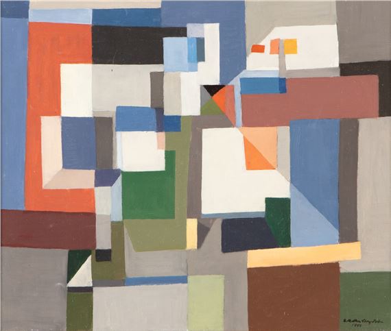 Abstact composition by Ernst Mether-Borgström, 1956