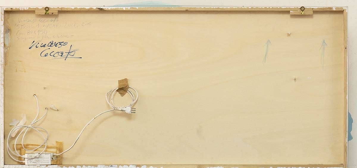 Artwork by Vincenzo Ceccato, Studio Movimento-Luce, Made of silkscreen and neon on plexiglass